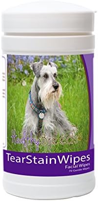 Healthy Breeds Miniature Schnauzer Tear Stain Wipes 70 Count
