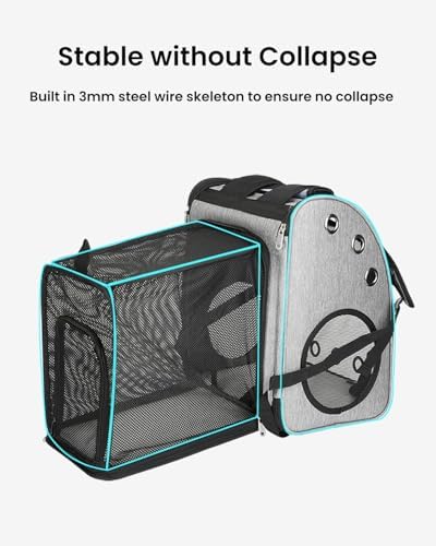 Expandable Cat Backpack Carrier for Small Cats/Dogs Airline Approved