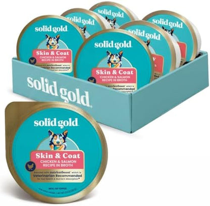 Solid Gold Wet Dog Food Topper, Salmon & Chicken, Skin & Coat, 6ct