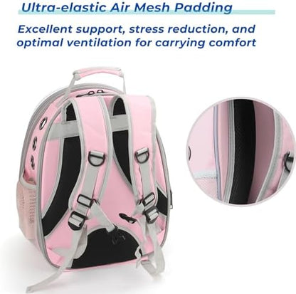 Lollimeow Cat Carrier Backpack, Expandable Bubble Pet Carrier for Cats and Small Dogs, Airline Approved Travel Backpack for Hiking, Walking & Outdoor Adventures - Supports up to 14 lbs