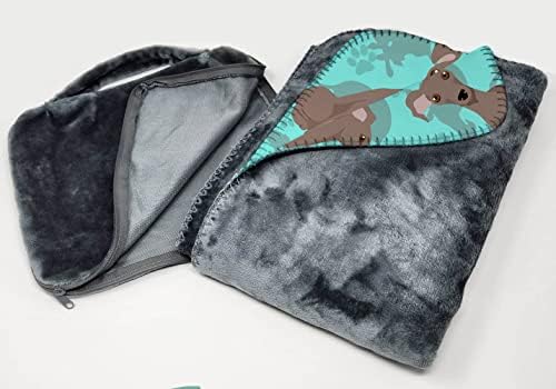 Caroline's Treasures MLM1079TBLT Fawn Italian Greyhound Soft Travel Blanket with Bag Airplane Blanket, Indoor Outdoor Camping Blanket for Traveling, Picnics, Beach Trips, Concerts