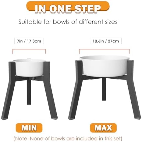2Pack Elevated Dog Bowl Stand for Large Dogs, Adjustable Width 7-10.6", Raised Food Water Bowl Stand, Bowl NOT Included