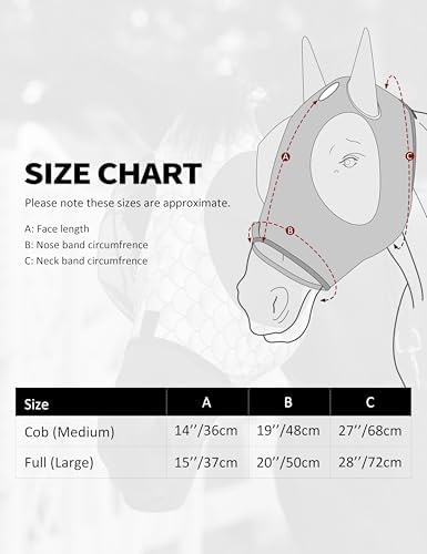 Harrison Howard Stretch Fly Mask with Forelock Opening and Patterns Comfortable Breathable Snug Fitting Horse Fly Mask Fish Scale L