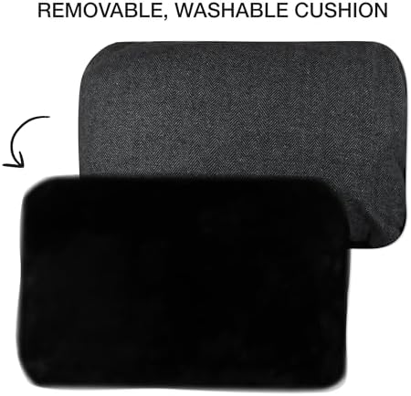 Pet Passion Mello- The Ultra Luxe Bolster Dog Bed with Removable Washable Pillow for All Pet Breeds, Charcoal Tweed, Medium