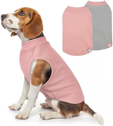 KYEESE 2Pack Waffle Dog Shirt for Medium Large Dogs Soft Dog Sweater