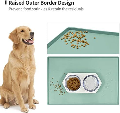 Silicone Dog Food Mat Waterproof Pet Feeding Tray for Large Dogs