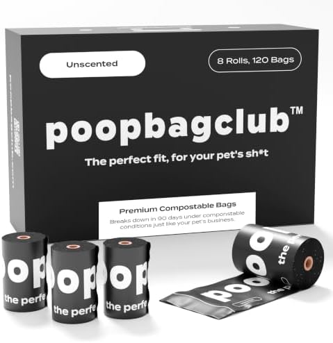 Unscented Dog Poop Bags - Extra Thick Leak Proof for Dogs - Certified Compostable - Earthminded Essential Accessory for Daily Walks and Easy Cleanup - 120 Bags