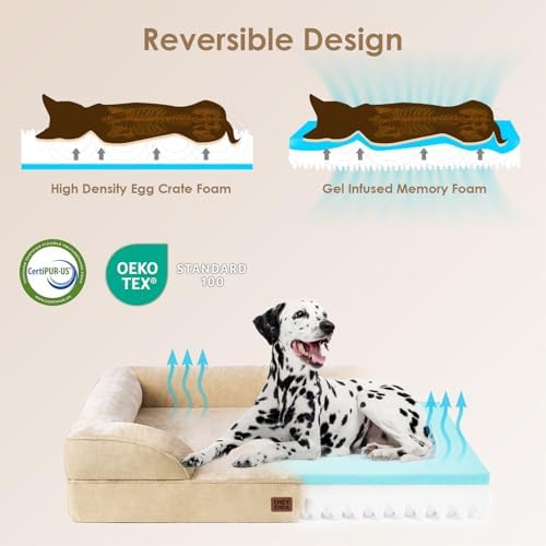 EHEYCIGA Orthopedic Dog Beds Large Sized Dog, Waterproof Washable Pet Bed