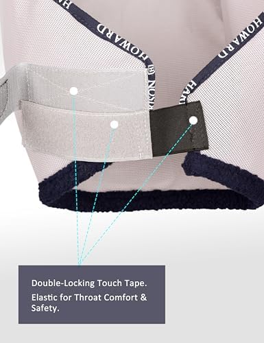 Harrison Howard All Round Mesh Horse Fly Mask UV Protective with Fleece Padded Edging Original Grey M