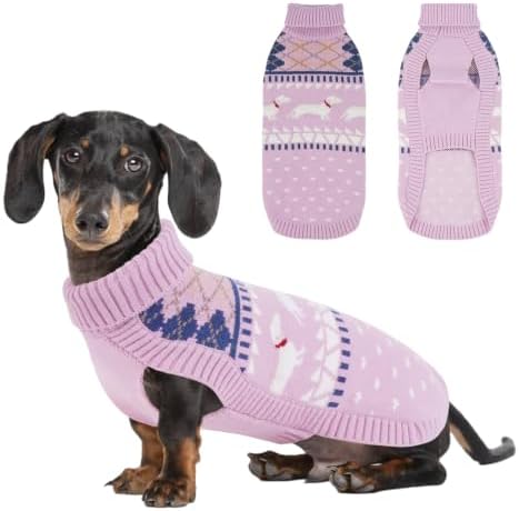 Lelepet Dachshund Sweater Turtleneck Dog Sweaters for Small Dogs (XS-XL)