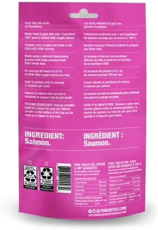 PureBites Salmon Single Ingredient Freeze Dried Cat Treats, 0.92 oz