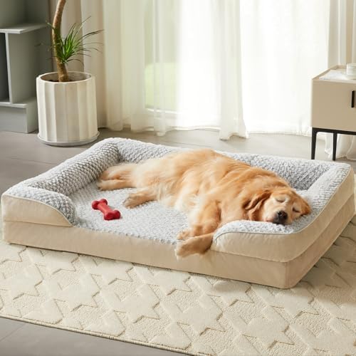 LEXTRO Orthopedic XXL Dog Bed, Washable Dog Beds for Extra Large Dogs