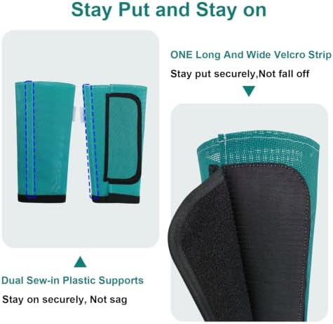 Fly Boots for Horses Set of 4, Equine Loose Fitting Leggings (Turquoise)