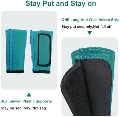 Fly Boots for Horses Set of 4, Equine Loose Fitting Leggings (Turquoise)