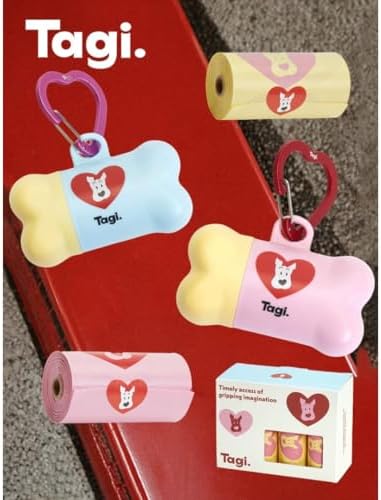 Tagi. The Fruits of Love Dog Poop Bags with Dispenser, Leak-Proof & Extra Thick Pet Waste Bags, Portable Dog Waste Bag Holder for Outdoor Use, 1 Berry Poop Bag Holder and 1 Roll Bags