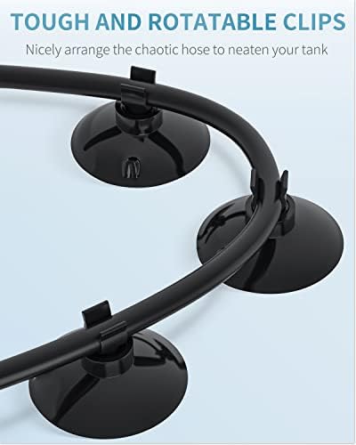 Pawfly Aquarium Suction Cup Clips for Standard 3/16" ID Airline Tubing Black Air Hose Holder Clamp Accessories for Fish Tank Aeration Setup, 30 Pack