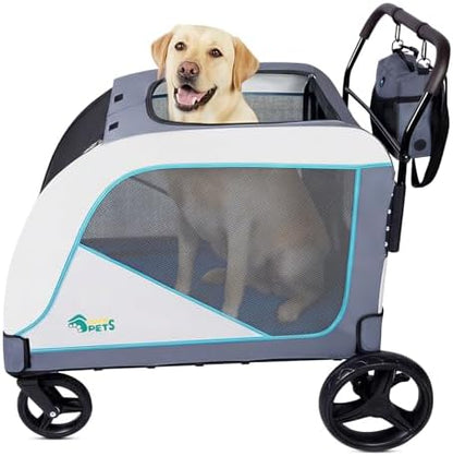 Ownpets Extra Large Dog Stroller for Large Breeds, 154 lbs Capacity, Black