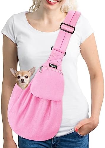 SlowTon Dog Carrier Sling - Thick Padded Shoulder Strap Adjustable, PI, S
