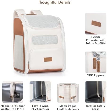 Traveler's Choice Argo Tails of The Trail Pet Backpack Carrier, Tan