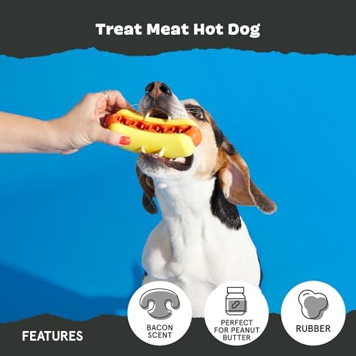 BarkBox Treat Meat Hot Dog Dog Toy - Toy for Medium Dogs