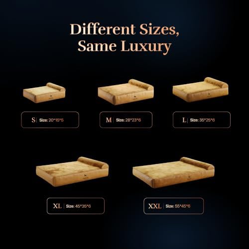 NOAH & PAW Dog Bed, 28x23x7.5 Inch, Orthopedic Dog Beds for Medium Size Pets, Eggshell Memory Foam Infused with Cooling Gel, Water Resistant, Machine Washable, Includes Inner Cover (Faux Leather)