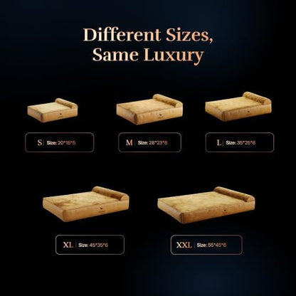 NOAH & PAW Dog Bed, 28x23x7.5 Inch, Orthopedic Dog Beds for Medium Size Pets, Eggshell Memory Foam Infused with Cooling Gel, Water Resistant, Machine Washable, Includes Inner Cover (Faux Leather)
