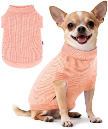 1 Pack Dog Shirt for Small Supplies Functional Waffle Dog Clothes Warm Soft Sweatshirt Outfit for Dogs Cats Pet Apparel