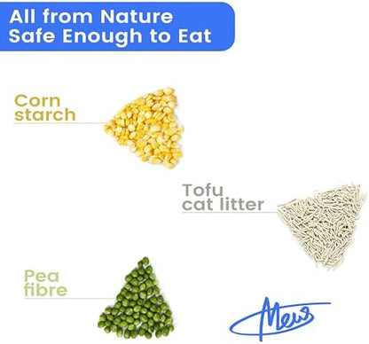 Tofu Cat Litter, Dr. PawPaw Clumping Cat Litter, Natural Tofu Scent 6 lb, Dust-Free Keep Kitty Tidy, Superior Odor Control Keep Step Fresh