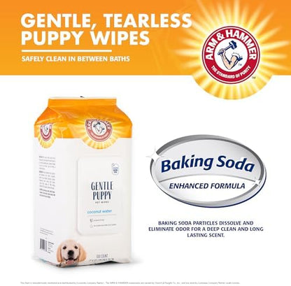 Arm & Hammer Puppy Grooming Wipes, Coconut Water, 100 Count