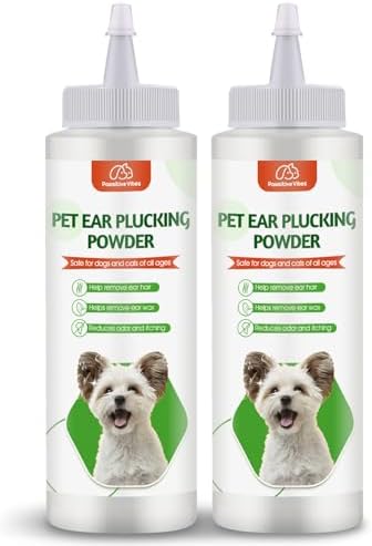 Dog Ear Powder for Hair Removal, 2 Pack of 30 g, Pet Grooming Aid