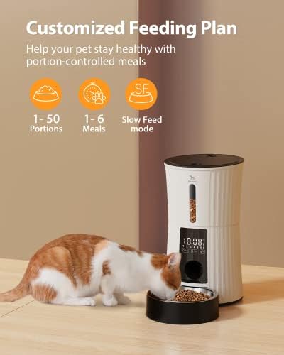 Petory Automatic Cat Feeder - Rechargeable Food Dispenser for Cats and Dogs