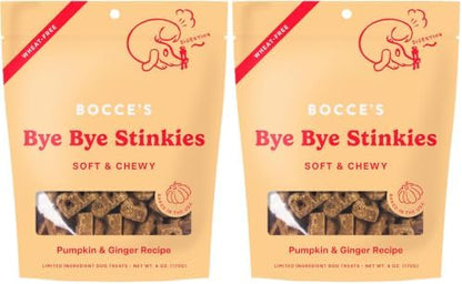 Bocce's Bakery Digestive Support Dog Treats,Wheat-Free Pumpkin Ginger,6 oz Bag,(Pack of 2)
