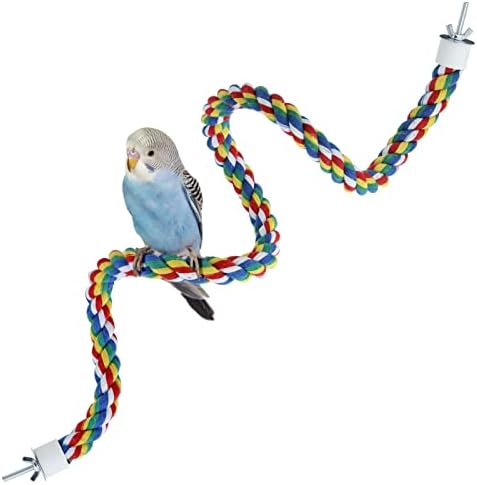 Mygeromon Bird Rope Perches Cage Climbing Accessories (31.5inch Metal nut)