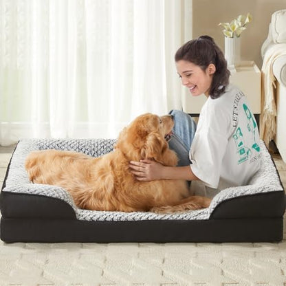 LEXTRO Washable Orthopedic Dog Bed, Waterproof Couch for Large Senior Dogs