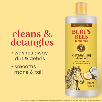 Burt's Bees for Horses Detangling Shampoo, with Coconut Oil, 32 Oz
