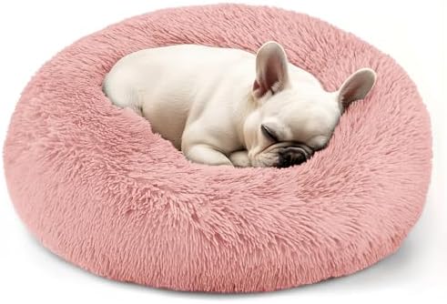 Hoewina Dog & Cat Bed, 20in Cat Beds for Indoor Cats (Pink)