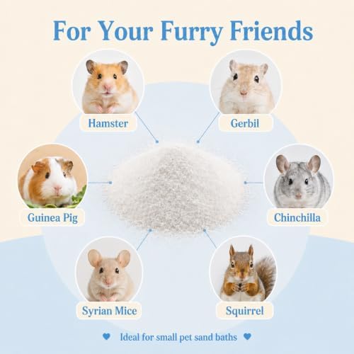 Sukh Hamster Sand Bath - White Fine Silica Sand, Hamster Hides & Cleaning