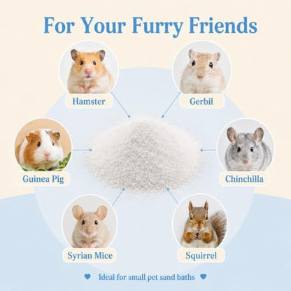 Sukh Hamster Sand Bath - White Fine Silica Sand, Hamster Hides & Cleaning