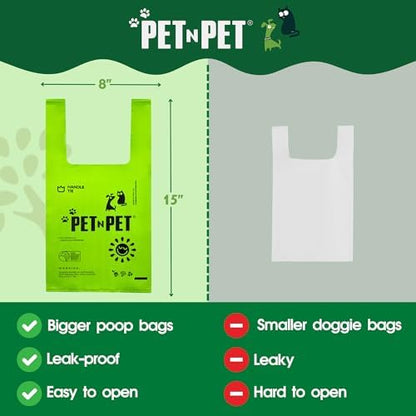 Pet N Pet Poop Bags for Dogs, 800 Count, Unscented, Tie Handles Thick