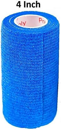 2 Pack Premium Vet Wrap - Self Adhesive Bandage Wrap & Athletic Tape - 4" x 5 Yards Elastic & Self-Sticking Cohesive Bandage for Pets, Sports, Wrists & Ankles - Blue by Prairie Horse Supply