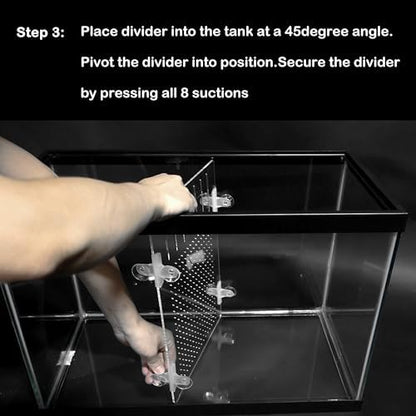 Acrylic Aquarium Divider Kit 5.5/10 / 20L / 20H / 29 / 40B / 55/75 / 125gal Fish Tank with Suction Cups (75gal Top Fin)