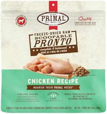 Primal Pronto Mini Nuggets, Freeze Dried Dog Food, Chicken, 25 oz