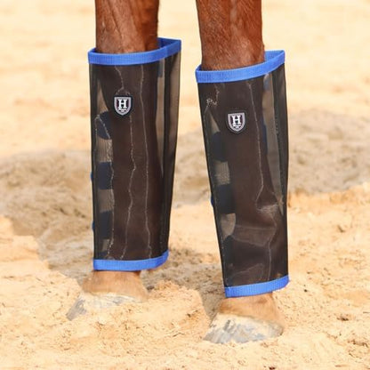 Harrison Howard Loose-Fitting Horse Fly Leggings Breathable, Tear-Resistant Fine Mesh Leg Guards Stay-on Comfortable Fly Boots (Set of 4)