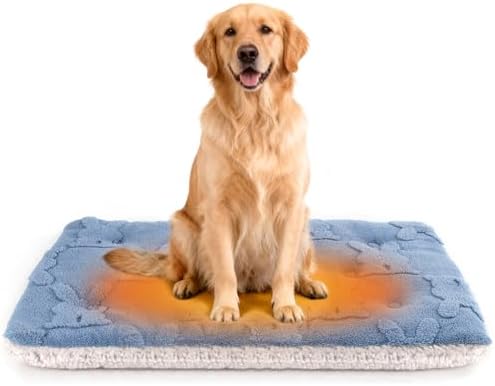 Self Warming Cat Bed, 28 X 22 Inch Reversible Two-Sided Use Self Heating Mat for Cats and Dogs, Washable Cat Warming Pad for Indoor Use, Cozy Flannel Base. (M - 28 X 22 Inch)
