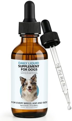 Longevity Supplement for Dogs, Senior Dog Supplements with NMN, NAD+, CoQ10 & Resveratrol - Nanoliposomal Liquid Drops for Joint Support, Heart Health & Healthy Aging - 60ml