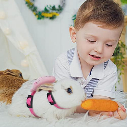 Tondiamo 4 Pcs Adjustable Bunny Harness and Leash Set for Small Pet,Animal