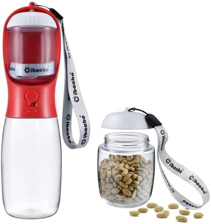 Cibaabo Dog Water Bottle Portable with Food Container & Filter for Travel