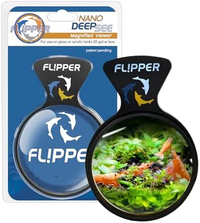 FLIPPER DeepSee Nano 3″ Magnetic Aquarium Viewer – Optical-Grade Magnifying Lens for Clear Underwater Viewing – Reef & Freshwater Tank Accessory for Fish, Coral & Aquascapes (Up to 3/8″ Glass) – Black