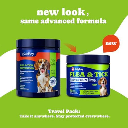 Flea & Tick Prevention for Dogs Chewables,Dog Immune Support Supplement