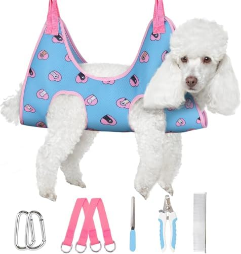 Supet Dog Grooming Hammock for Nail Trimming, Pet Grooming Hanging Harness